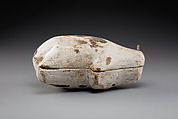 Container in the Shape of a Duck, Wood (Sycomore?), stucco, pitch