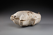Container in the Shape of a Duck, Wood (Sycomore?), stucco, pitch