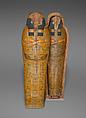 Mummy Board of the Singer of Amun Nauny, Sycomore wood, mud, glue, stucco, paint, varnish