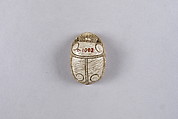 Scarab Inscribed with Hieroglyphs in a Scroll Border, Steatite