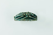 Ram-headed Scaraboid Inscribed with a Blessing Related to Amun (Amun-Re), Glazed steatite