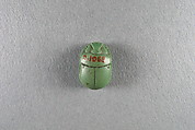 Scarab, Faience, light green glaze