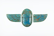 Winged scarab, Faience