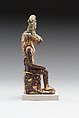 Ram-headed figure of the god Amun-Re, Faience, cupreous metal (headdress)