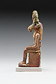 Ram-headed figure of the god Amun-Re, Faience, cupreous metal (headdress)