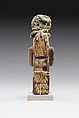 Ram-headed figure of the god Amun-Re, Faience, cupreous metal (headdress)
