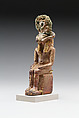 Ram-headed figure of the god Amun-Re, Faience, cupreous metal (headdress)