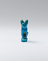 Cat amulet, Blue faience