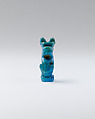 Cat amulet, Blue faience