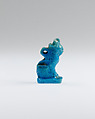 Cat amulet, Blue faience