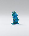 Cat amulet, Blue faience
