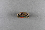 Scarab inscribed with Hedjkheperre Setepenre, Steatite, traces of green glaze