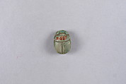 Scarab Inscribed with Hieriglyphs and Figure of Maat, Glazed steatite