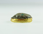 Scarab of Queen Nebuhetepti, Steatie, green glaze, gold