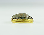 Scarab of Queen Nebuhetepti, Steatie, green glaze, gold