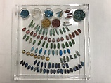 Collar pendants and beads, Faience
