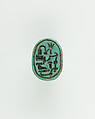 Scarab with the Name of the Overseer of Craftsmen and Carpenters, Qenamun, Steatite, glazed