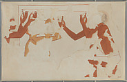 Stone Cutters Measuring a Block, Tomb of Rekhmire, Nina de Garis Davies, Paper, tempera paint, ink