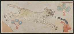 Detail from a Hunting Scene Including a Hyena, Tomb of Intef, Nina de Garis Davies, Tempera on paper