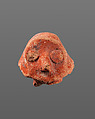 Head from a male figure, Pottery; paint