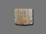 Tile with five stems of a papyrus plant, Faience