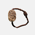 Scarab Finger Ring, Faience, linen