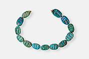 Strand of Inscribed Scarabs, Faience