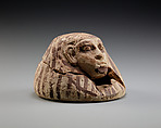 Canopic Jar Lid Belonging to Senimen, Pottery (Marl A4), paint
