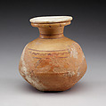 Jar from Neferkhawet's Tomb, Jar: pottery, paint. Lid: travertine (Egyptian alabaster)