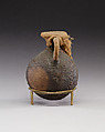 Small Jug sealed with Cloth, Pottery, linen, mud
