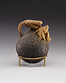Small Jug sealed with Cloth, Pottery, linen, mud