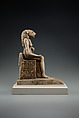 Bastet on a throne decorated with the decans, Faience