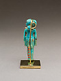 Child god (Harpokrates?) amulet, Faience