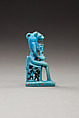 Bastet amulet, Faience