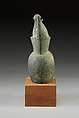 Head of Horus for attachment, Cupreous metal, precious metal leaf