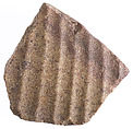 body fragment with garment pleats, Red quartzite