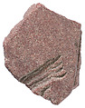 Hand raised in worship adjacent to Aten ray (?), Red quartzite