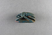 Scarab, Blue glazed faience