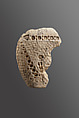 Statue wig fragment, inlays missing, Faience
