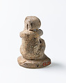 Design Amulet, Baboon Pierced Transversally on the Back, Device not understood, Limestone