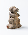 Design Amulet, Baboon Pierced Transversally on the Back, Device not understood, Limestone