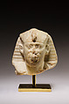 Head of king Amasis from a sphinx, Greenish limestone