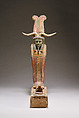 Figure of Ptah-Sokar-Osiris, Wood, paste, linen, paint