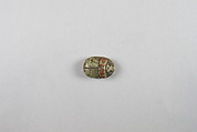 Scarab, Green glazed faience