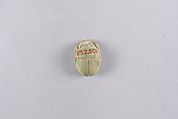 Scarab with Winged Uraeus (Wadjet) on Gold Hieroglyph, Faience