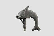 Schilbe fish, sacred to Hatmehyt, on standard, Cupreous metal