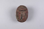 Scarab with a Representation of Bes and Animals, Glazed steatite