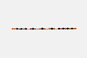 String of beads, Carnelian, amethyst, garnet, hematite; modern string