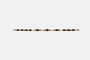 String of beads, Carnelian, amethyst, garnet, hematite; modern string