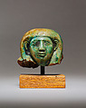 Shabti Head of Petamenophis, Glazed steatite